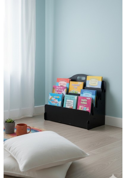 Carry Montessori 4 Raflı Ahşap Mini Kitaplık -Çocuk Odası Kitaplık - Masaüstü Mini Kitaplık indirimleri