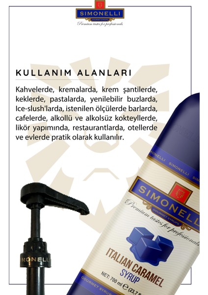 Kahve ve Kokteyl Şurubu Italyan Karamel Aromalı 700 ml + Pompa fiyatları