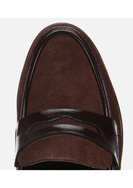 01AYH315580A480 KADIN Süet Deri Kahverengi Rahat Dolgu Topuklu Günlük Loafer indirimleri