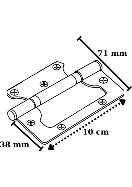 Cerniera Saten 2 ADET İç-Dış Mekan Uyumlu Paslanmaz Kapı Menteşesi 100x71x38 mm