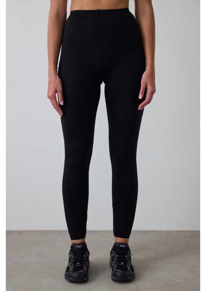 Siyah Yüksek Bel Miracle Fit Tayt