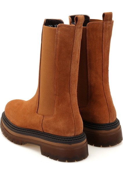 Adella Taba Kadın Yandan Lastikli Süet Deri Chelsea Bot modelleri