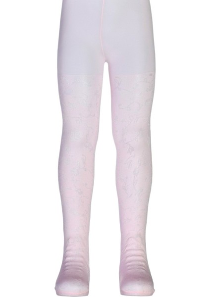 Menekşe Desenli Mikro Çocuk Külotlu Çorap