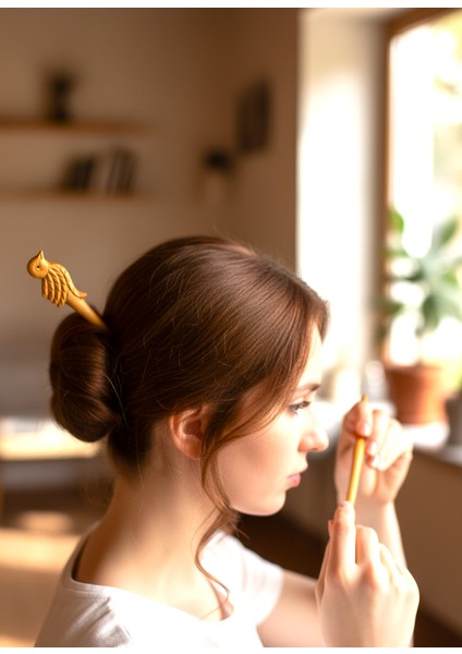 Çalıkuşu Model Altın Varaklı El Yapımı Topuz Tokası modelleri