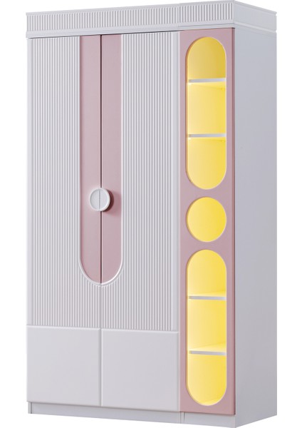 Gardırop, Vira 2 Kapaklı Dolap ve Ledli Kitaplık