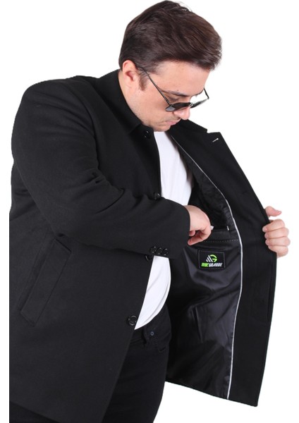 Mocgrande Erkek Büyük Beden Kaşmir Kaban 103008 Sıyah modelleri