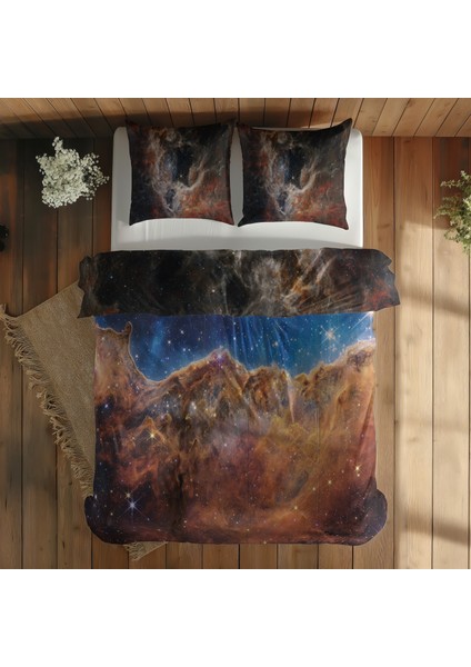 James Webb Kozmik Tarantula & Kozmik Uçurum Çift Taraflı Nevresim Takımı - 200 cm x 220 cm fırsatları