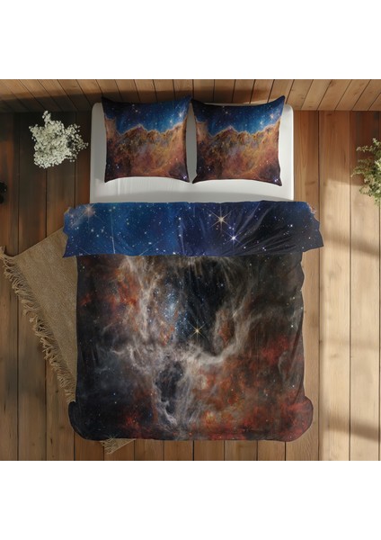 James Webb Kozmik Tarantula & Kozmik Uçurum Çift Taraflı Nevresim Takımı - 200 cm x 220 cm