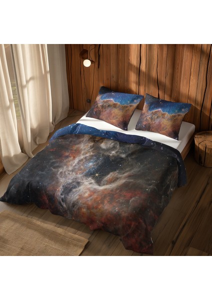 James Webb Kozmik Tarantula & Kozmik Uçurum Çift Taraflı Nevresim Takımı - 200 cm x 220 cm