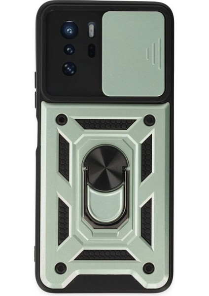 Xiaomi Poco X3 Gt Kılıf Pars Lens Yüzüklü Silikon - Yeşil (K95)