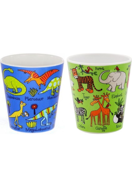 2'li Melamin Alıştırma Bardağı (Dino & Jungle)