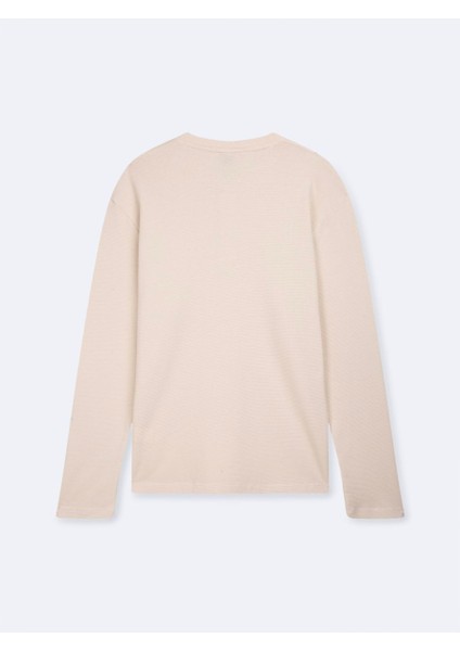 Uzun Kollu Önü Düğmeli Krem Sweatshırt fiyatları