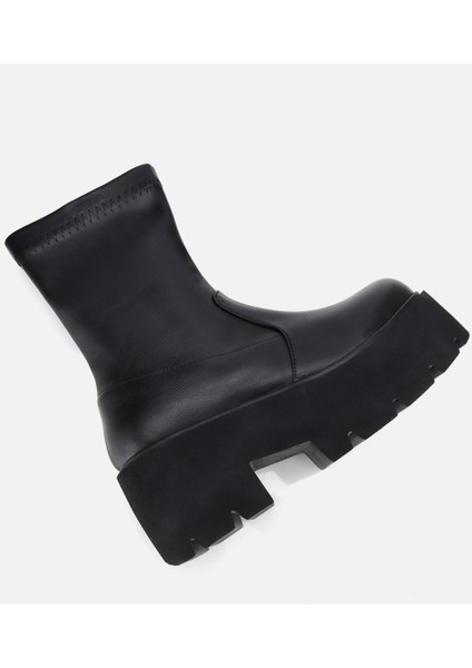 01BOH315050A100 KADIN Siyah Streç Kalın Tabanlı Yüksek Topuklu Bot