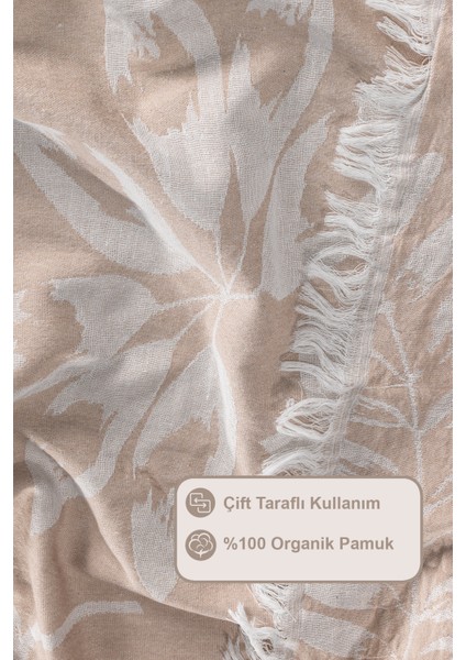 Leaf Pike Yatak Örtüsü Çift Kişilik %100 Pamuk (220X240 Cm) Bej fırsatları