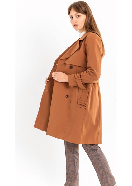 Pamuk Gabardin Midi Kadın Trençkot 1113 fiyatları