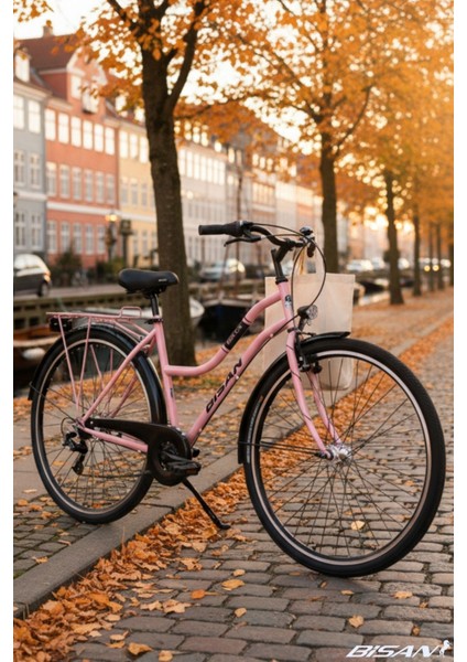 Bella-24 Kadın Şehir Bisikleti 42CM V 26 Jant 3 Vites Pudra Pembe Siyah fiyatları