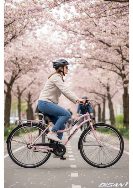 Bella-24 Kadın Şehir Bisikleti 42CM V 26 Jant 3 Vites Pudra Pembe Siyah indirimleri