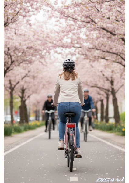 Bella-24 Kadın Şehir Bisikleti 42CM V 26 Jant 3 Vites Pudra Pembe Siyah