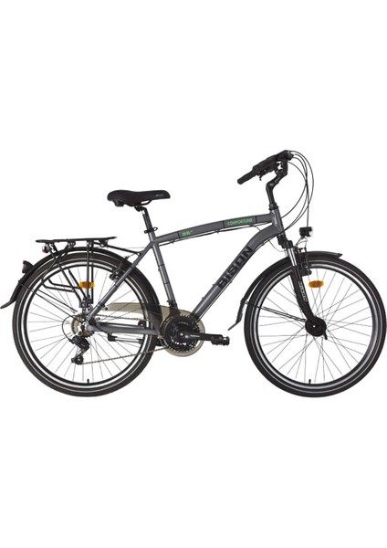 Comfortline Şehir Bisikleti 48 cm V Fren 26 Jant 21 Vites Metalik Gri Yeşil