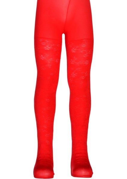 Menekşe Desenli Mikro Çocuk Külotlu Çorap