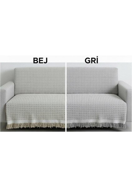 Koltuk Örtüsü Premium Doğal Pamuklu 180 x 220 cm Şık ve Yumuşak Doku Gri Kaymaz modelleri