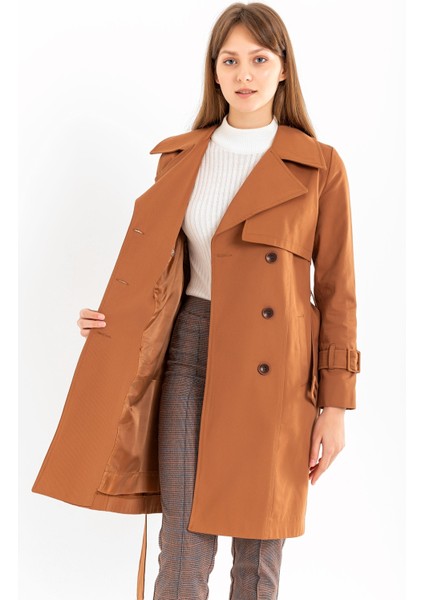 Pamuk Gabardin Midi Kadın Trençkot 1113 modelleri