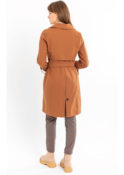 Pamuk Gabardin Midi Kadın Trençkot 1113 indirimleri