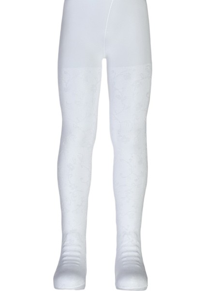 Menekşe Desenli Mikro Çocuk Külotlu Çorap