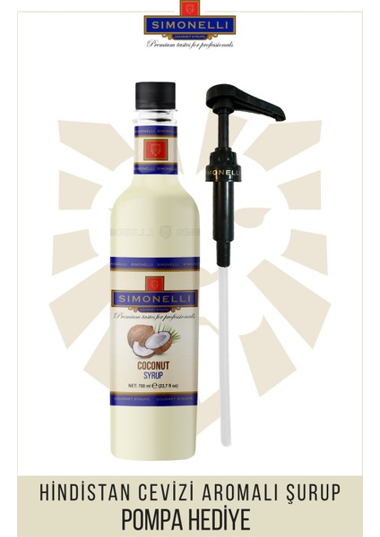 Kahve ve Kokteyl Şurubu Hindistan Cevizi Aromalı 700 ml + Pompa