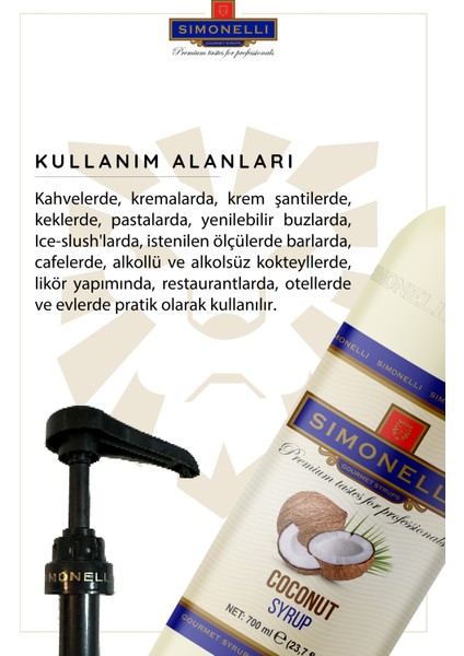 Kahve ve Kokteyl Şurubu Hindistan Cevizi Aromalı 700 ml + Pompa fiyatları