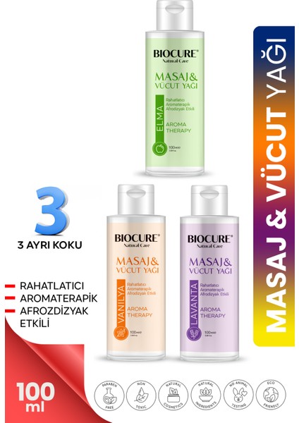 Rahatlatıcı - Aromaterapik Afrodizyak Etkili Masaj Yağı ve Vücut Bakım Yağı 3 Çeşit Bir Arada Mix