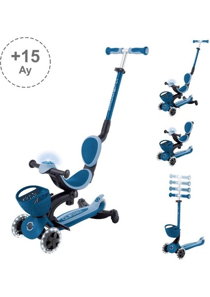 Go Up Baby 360 Işıklı Scooter - Pastel Mavi