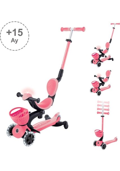Go Up Baby 360 Işıklı Scooter - Koyu Pastel Pembe
