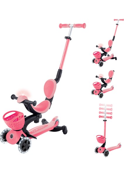 Go Up Baby 360 Işıklı Scooter - Koyu Pastel Pembe
