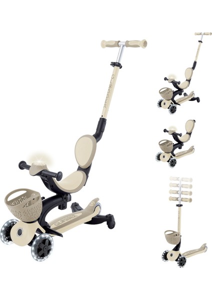 Go Up Baby 360 Işıklı Scooter - Koyu Bej