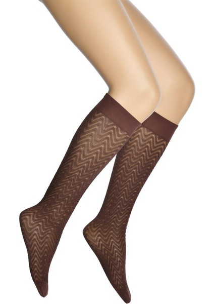 Balık Sırtı Desenli Mikro Dizaltı Kadın Çorap