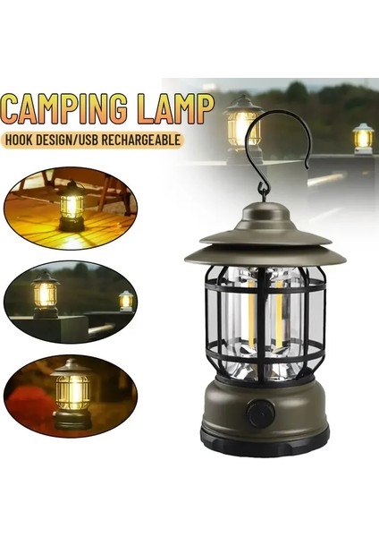 Bluetooth Hoparlör Özellikli Dimerli Led Kamp Lambası Hs66 (4915)