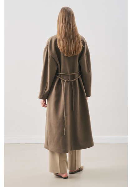 Soft Kaşe Atkılı Kaban Haki