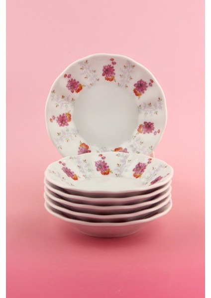 Bade 6 Adet Porselen Çay Tabağı