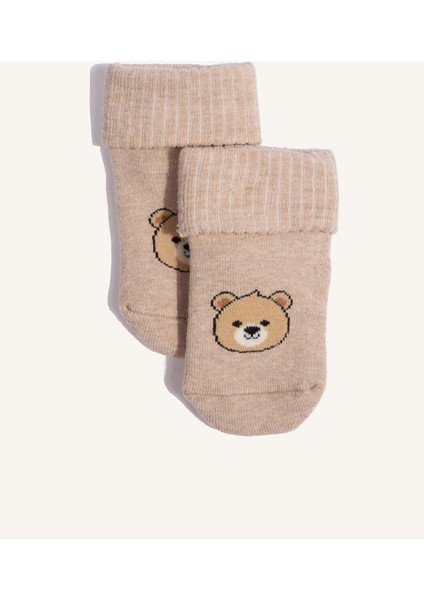 Erkek Bebek Kaydırmaz Taban 3'lü Pamuklu Uzun Çorap F6714A5NS modelleri