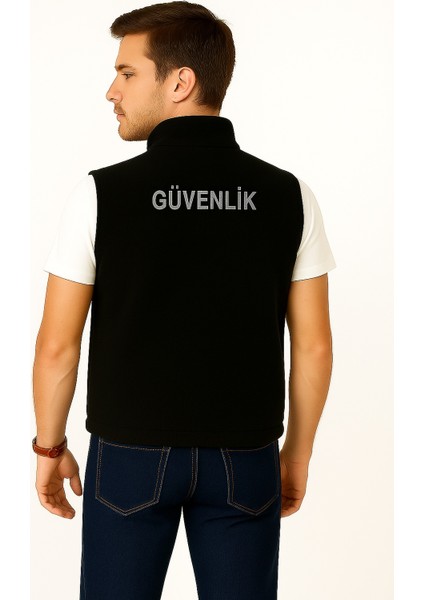 3 Cepli Önden Yazılı Polar Kışlık Erkek Nakış Işlemeli Özel Güvenlik Yeleği