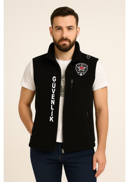 3 Cepli Önden Yazılı Polar Kışlık Erkek Nakış Işlemeli Özel Güvenlik Yeleği modelleri