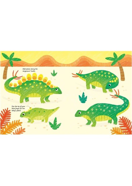 Parmak Boyama Kitabı Dinozorlar Fiona Watt 10 Sayfa Ciltsiz Eğlenceli Aktiviteler modelleri