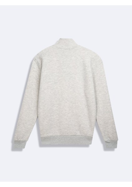 Uzun Kollu Yarım Fermuarlı Gri Sweatshırt fiyatları