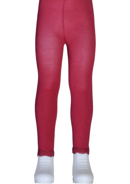 Bileği Dantelli Cotton Çocuk Tayt