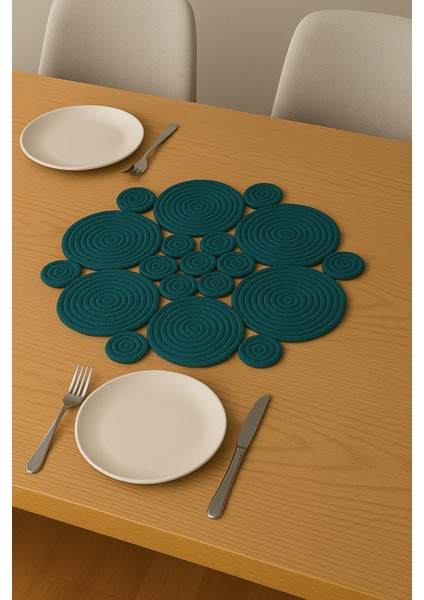 Mercury Hasır Jüt Yuvarlak Runner 65X65 modelleri