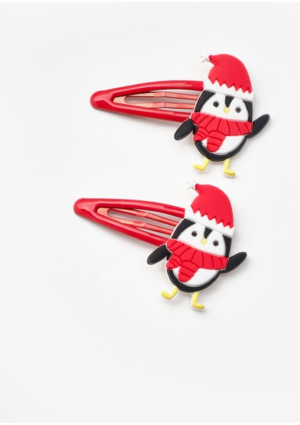 Beyaz Penguen Figürlü Kız Çocuk Yılbaşı Çıt Çıt Toka Set fiyatları