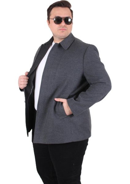 Mocgrande Erkek Büyük Beden Kaşmir Kaban 103008 Fume fiyatları