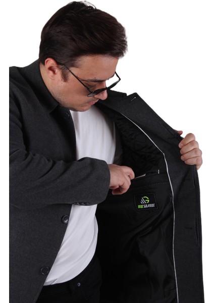 Mocgrande Erkek Büyük Beden Kaşmir Kaban 103008 Fume modelleri