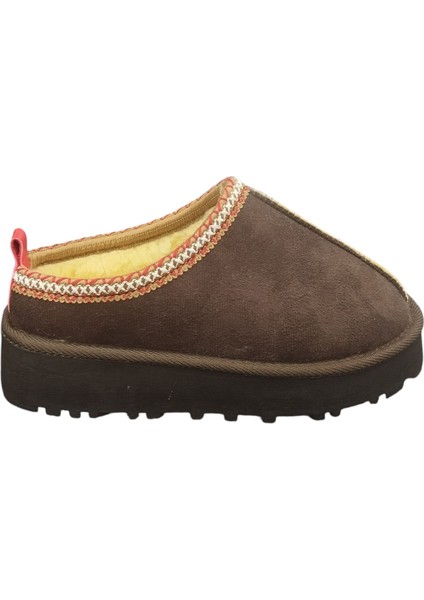 696083Z Içi Kürklü 4 cm Topuk Boyu Günlük Süet Kadın Terlik Bot